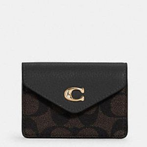 $98 *NEW COACH Tammie Card Case In Signature Canvas